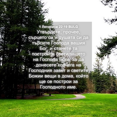 Picture 04 - 1 Летописи 22:19 BULG - Утвърдете, прочее, сърцето - Bible Verse Picture