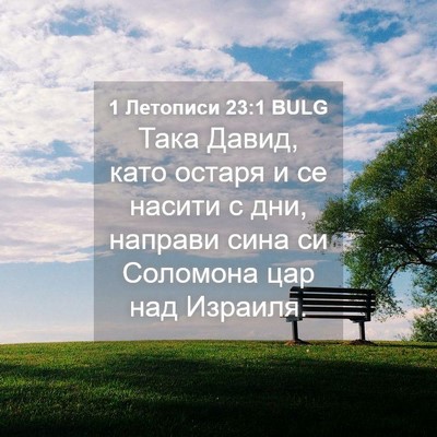 Picture 04 - 1 Летописи 23:1 BULG - Така Давид, като остаря и - Bible Verse Picture