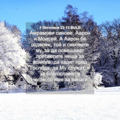 Picture 04 - 1 Летописи 23:13 BULG - Амрамови синове: Аарон и - Bible Verse Picture