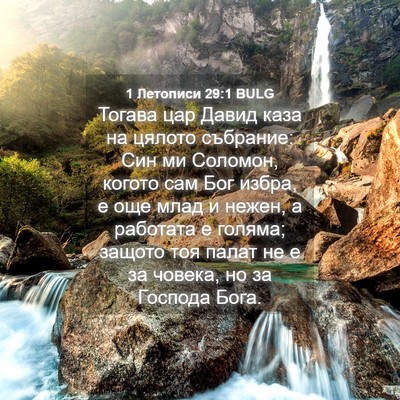 Picture 04 - 1 Летописи 29:1 BULG - Тогава цар Давид каза на - Bible Verse Picture
