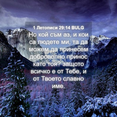 Picture 04 - 1 Летописи 29:14 BULG - Но кой съм аз, и кои са - Bible Verse Picture