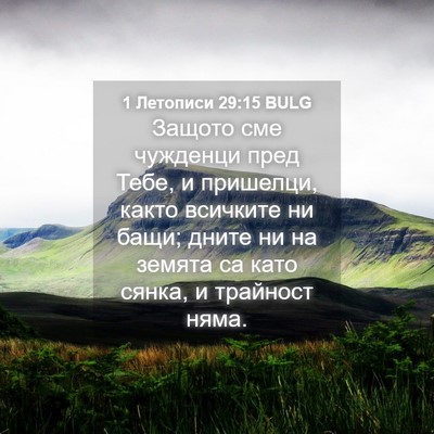 Picture 04 - 1 Летописи 29:15 BULG - Защото сме чужденци пред - Bible Verse Picture