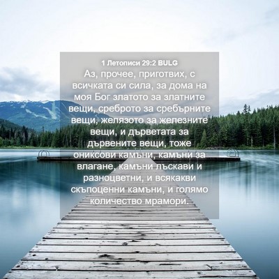 Picture 04 - 1 Летописи 29:2 BULG - Аз, прочее, приготвих, с - Bible Verse Picture