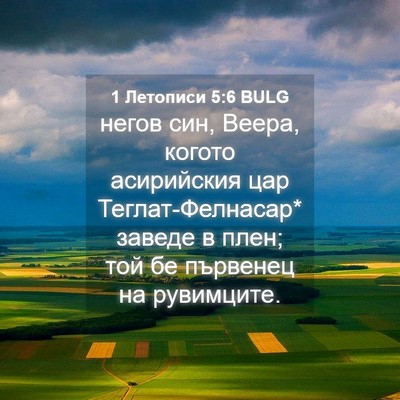 Picture 04 - 1 Летописи 5:6 BULG - негов син, Веера, когото - Bible Verse Picture
