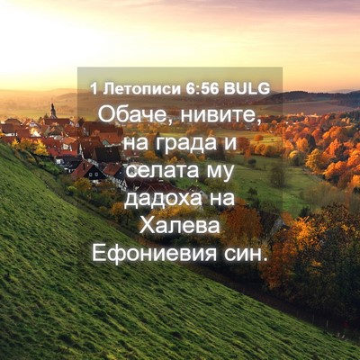 Picture 04 - 1 Летописи 6:56 BULG - Обаче, нивите, на града и - Bible Verse Picture