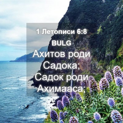 Picture 04 - 1 Летописи 6:8 BULG - Ахитов роди Садока; Садок - Bible Verse Picture