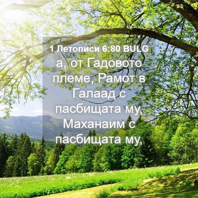 Picture 04 - 1 Летописи 6:80 BULG - а, от Гадовото племе, Рамот - Bible Verse Picture