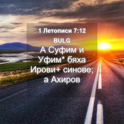 Picture 04 - 1 Летописи 7:12 BULG - А Суфим и Уфим* бяха Ирови+ - Bible Verse Picture