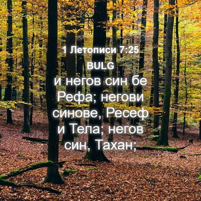 Picture 04 - 1 Летописи 7:25 BULG - и негов син бе Рефа; негови - Bible Verse Picture