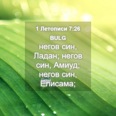 Picture 04 - 1 Летописи 7:26 BULG - негов син, Ладан; негов син, - Bible Verse Picture