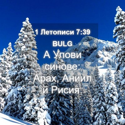 Picture 04 - 1 Летописи 7:39 BULG - А Улови синове: Арах, Аниил - Bible Verse Picture