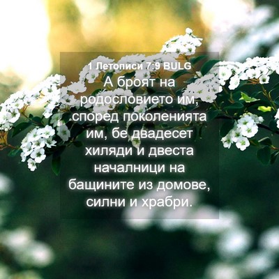 Picture 04 - 1 Летописи 7:9 BULG - А броят на родословието им, - Bible Verse Picture