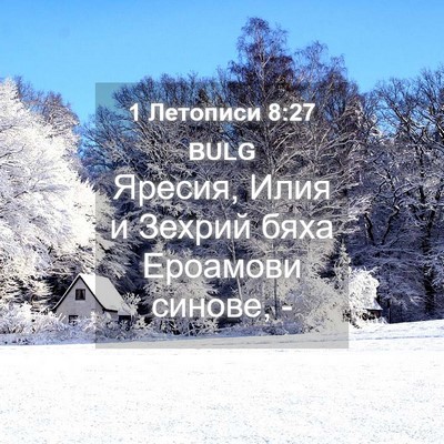 Picture 04 - 1 Летописи 8:27 BULG - Яресия, Илия и Зехрий бяха - Bible Verse Picture