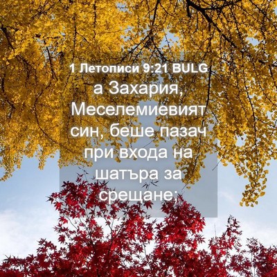 Picture 04 - 1 Летописи 9:21 BULG - а Захария, Меселемиевият - Bible Verse Picture