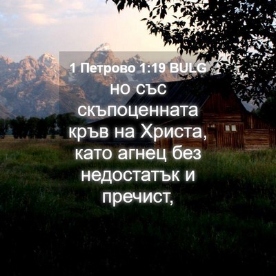 Picture 04 - 1 Петрово 1:19 BULG - но със скъпоценната кръв - Bible Verse Picture