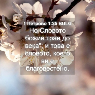 Picture 04 - 1 Петрово 1:25 BULG - Но Словото божие трае до - Bible Verse Picture