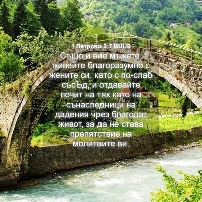 Picture 04 - 1 Петрово 3:7 BULG - Също и вие мъжете, живейте - Bible Verse Picture