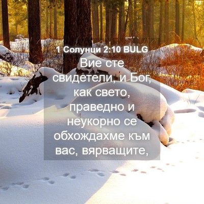 Picture 04 - 1 Солунци 2:10 BULG - Вие сте свидетели, и Бог, - Bible Verse Picture
