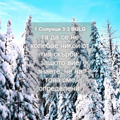 Picture 04 - 1 Солунци 3:3 BULG - та да се не колебае никой - Bible Verse Picture