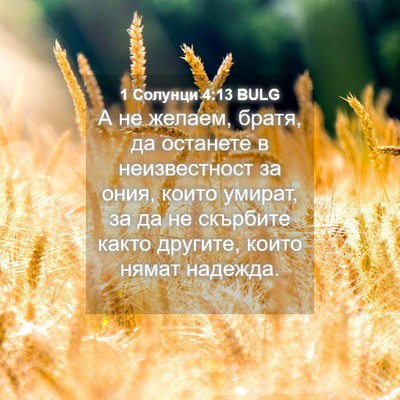 Picture 04 - 1 Солунци 4:13 BULG - А не желаем, братя, да - Bible Verse Picture