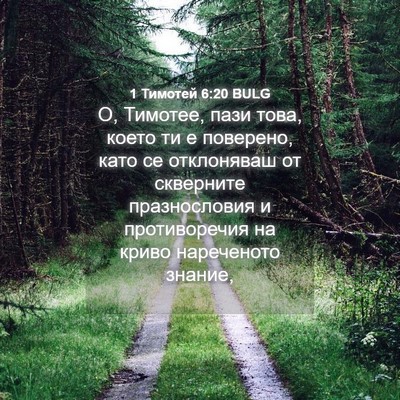 Picture 04 - 1 Тимотей 6:20 BULG - О, Тимотее, пази това, което - Bible Verse Picture