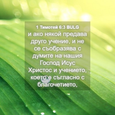 Picture 04 - 1 Тимотей 6:3 BULG - и ако някой предава друго - Bible Verse Picture