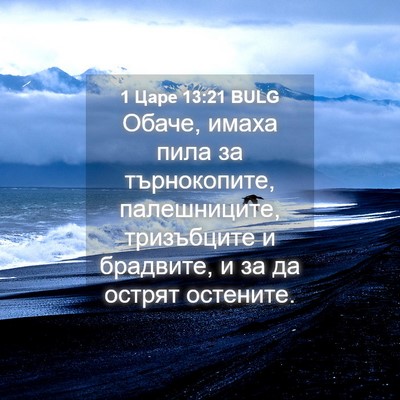 Picture 04 - 1 Царе 13:21 BULG - Обаче, имаха пила за - Bible Verse Picture