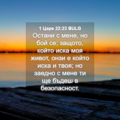 Picture 04 - 1 Царе 22:23 BULG - Остани с мене, но бой се; - Bible Verse Picture