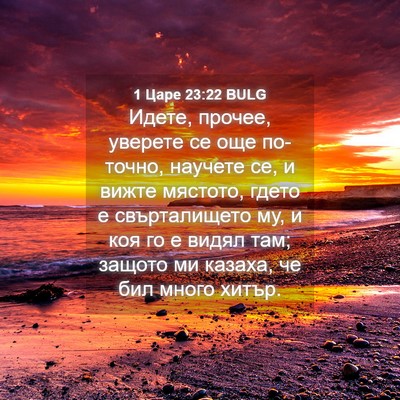 Picture 04 - 1 Царе 23:22 BULG - Идете, прочее, уверете се - Bible Verse Picture
