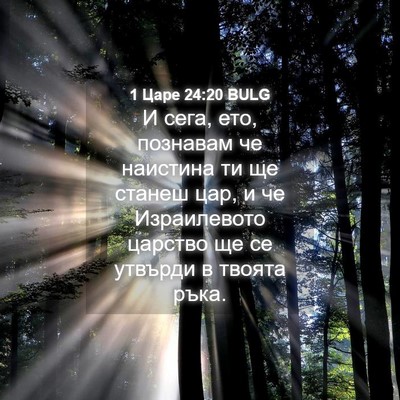 Picture 04 - 1 Царе 24:20 BULG - И сега, ето, познавам че - Bible Verse Picture
