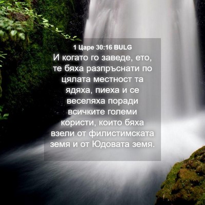 Picture 04 - 1 Царе 30:16 BULG - И когато го заведе, ето, те - Bible Verse Picture