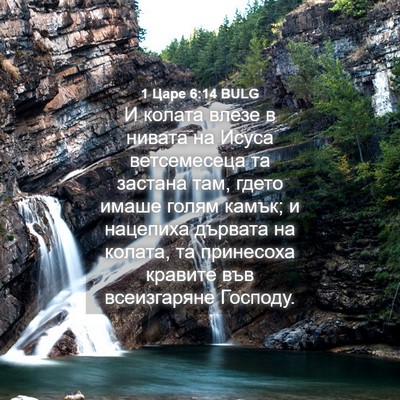 Picture 04 - 1 Царе 6:14 BULG - И колата влезе в нивата на - Bible Verse Picture