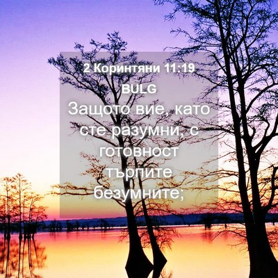 Picture 04 - 2 Коринтяни 11:19 BULG - Защото вие, като сте - Bible Verse Picture