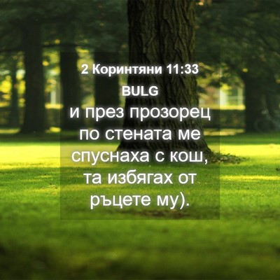Picture 04 - 2 Коринтяни 11:33 BULG - и през прозорец по стената - Bible Verse Picture