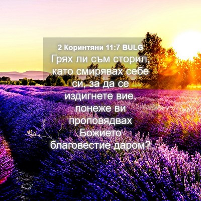 Picture 04 - 2 Коринтяни 11:7 BULG - Грях ли съм сторил, като - Bible Verse Picture