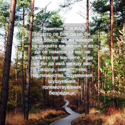 Picture 04 - 2 Коринтяни 12:20 BULG - Защото се боя да не би, като - Bible Verse Picture