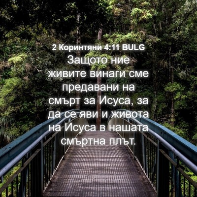 Picture 04 - 2 Коринтяни 4:11 BULG - Защото ние живите винаги - Bible Verse Picture