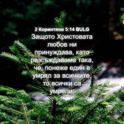 Picture 04 - 2 Коринтяни 5:14 BULG - Защото Христовата любов ни - Bible Verse Picture