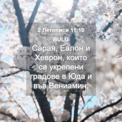 Picture 04 - 2 Летописи 11:10 BULG - Сарая, Еалон и Хеврон, - Bible Verse Picture