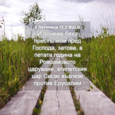 Picture 04 - 2 Летописи 12:2 BULG - И понеже бяха престъпили - Bible Verse Picture