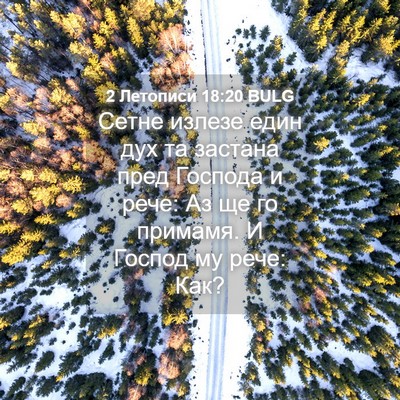 Picture 04 - 2 Летописи 18:20 BULG - Сетне излезе един дух та - Bible Verse Picture