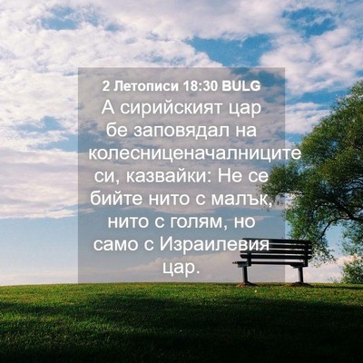 Picture 04 - 2 Летописи 18:30 BULG - А сирийският цар бе - Bible Verse Picture
