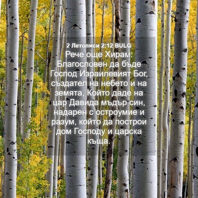 Picture 04 - 2 Летописи 2:12 BULG - Рече още Хирам: - Bible Verse Picture