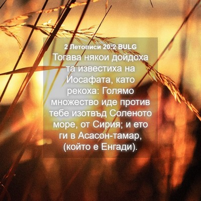 Picture 04 - 2 Летописи 20:2 BULG - Тогава някои дойдоха та - Bible Verse Picture