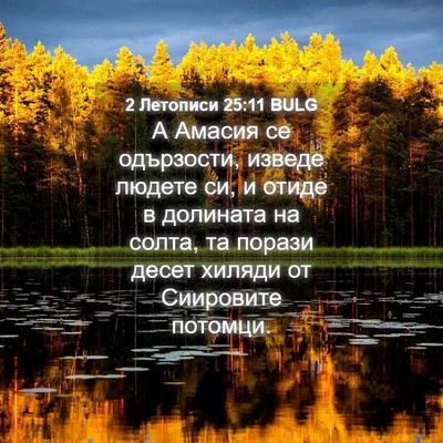 Picture 04 - 2 Летописи 25:11 BULG - А Амасия се одързости, - Bible Verse Picture