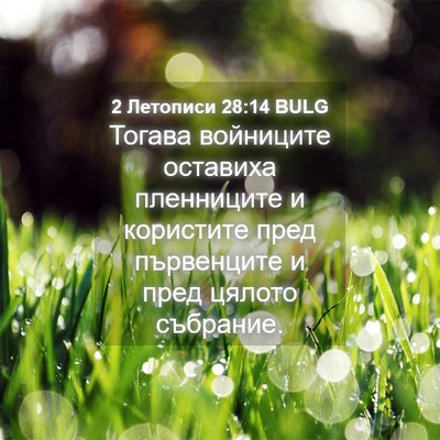 Picture 04 - 2 Летописи 28:14 BULG - Тогава войниците оставиха - Bible Verse Picture