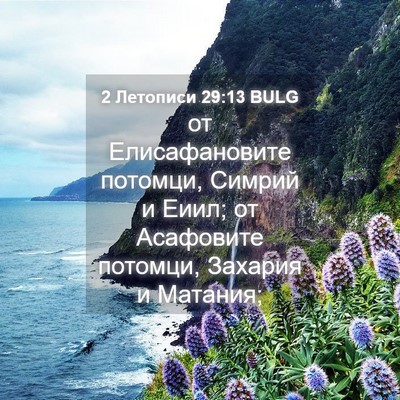 Picture 04 - 2 Летописи 29:13 BULG - от Елисафановите потомци, - Bible Verse Picture