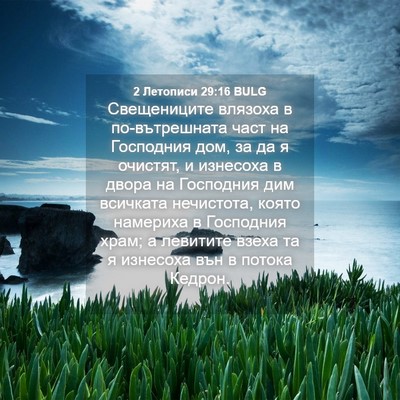 Picture 04 - 2 Летописи 29:16 BULG - Свещениците влязоха в - Bible Verse Picture
