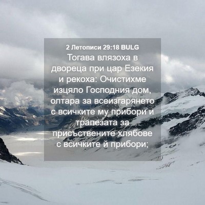 Picture 04 - 2 Летописи 29:18 BULG - Тогава влязоха в двореца - Bible Verse Picture