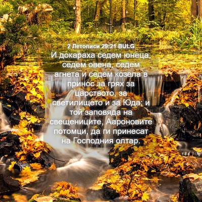 Picture 04 - 2 Летописи 29:21 BULG - И докараха седем юнеца, - Bible Verse Picture